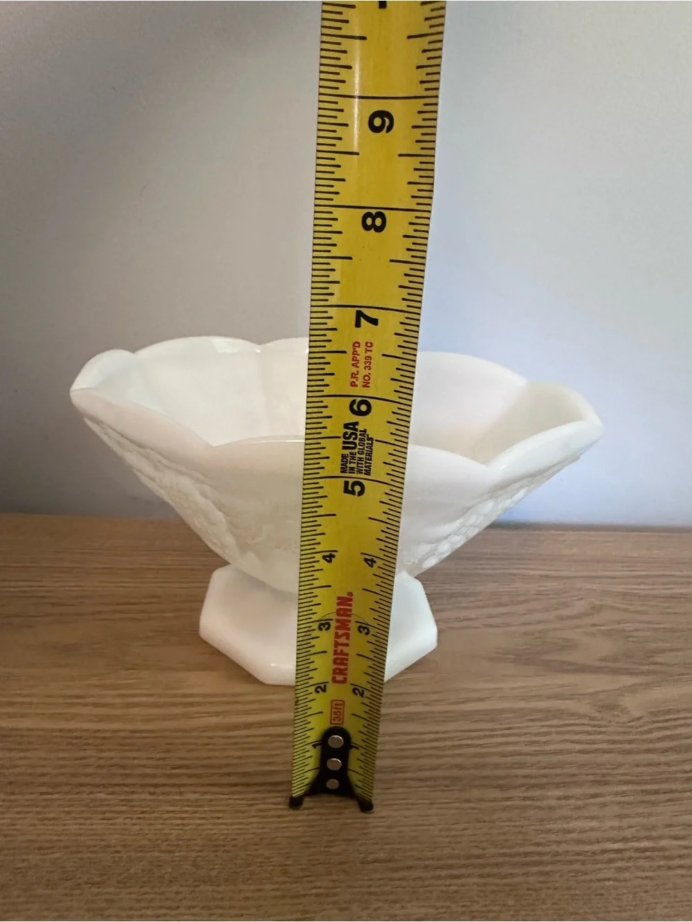 White Milk Glass Pedestal Bowl - Decorative Home Accent